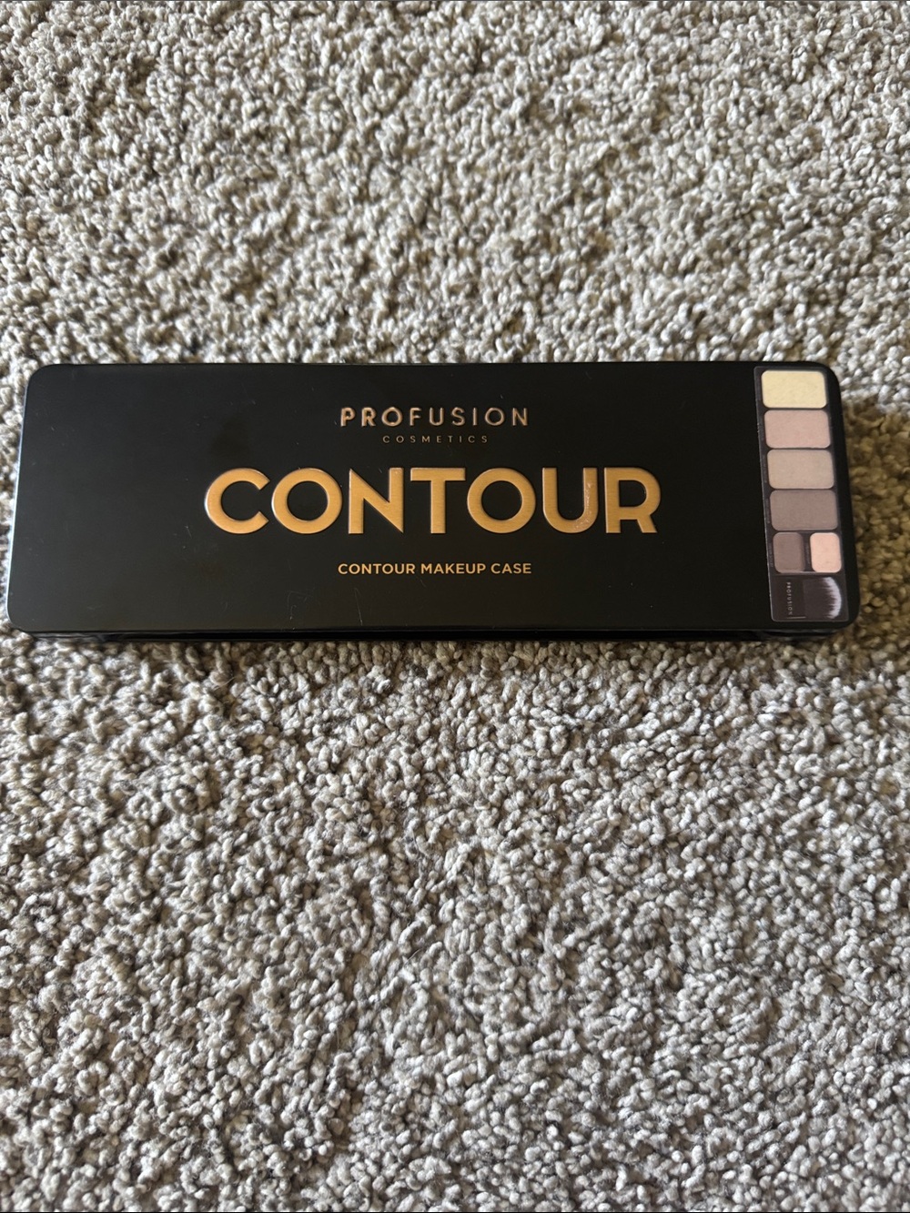 Profusion Cosmetics Contour Makeup Case - Black with Neutral & Pink-Taupe Shades